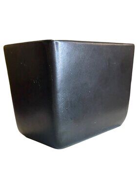 McCoy USA Rare Black Ceramic Modernist Mid-Century MCM Planter Vase 6x4x4 Inches